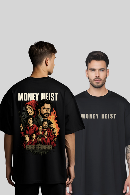 Money Heist Inspired Both Side Printed Unisex Oversized T-shirt