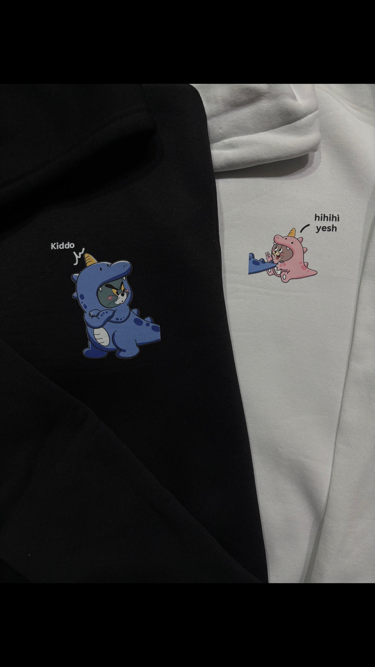 2 Pack: Tom and Jerry Front Side Printed Couple Hoodies (350 GSM)