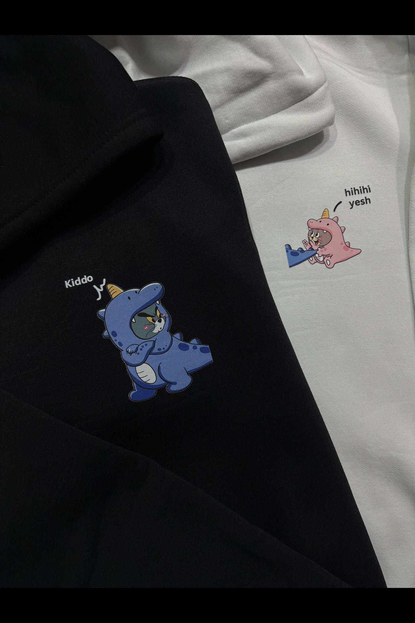 2 Pack: Tom and Jerry Front Side Printed Couple Hoodies (350 GSM)