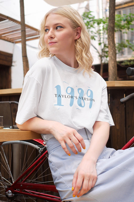 1989 ERAS Tour Taylor Swift White Oversized T-shirt