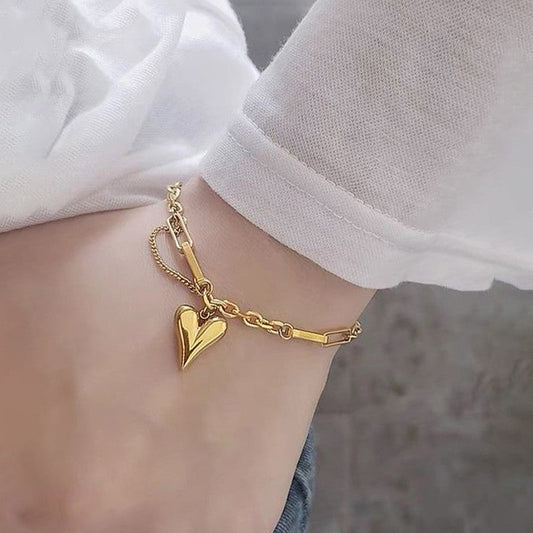 Gold Anti-Tarnish Heart Bracelet
