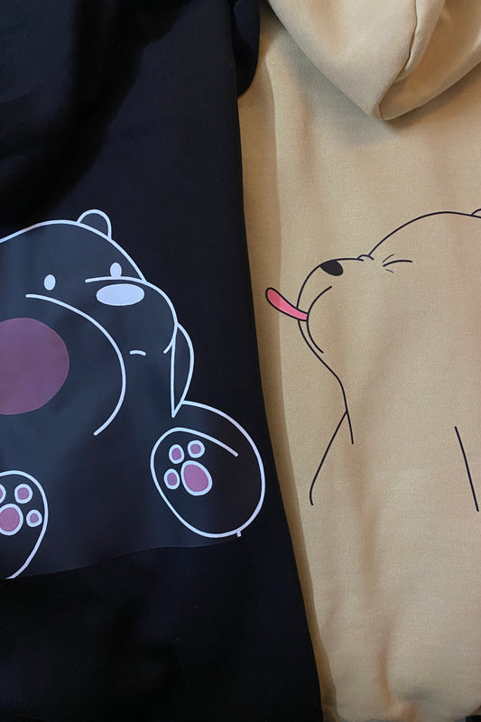 Pack of 2: Teasing Panda (We Three Bare Bears) Matching Hoodies (Back-Side Printed)