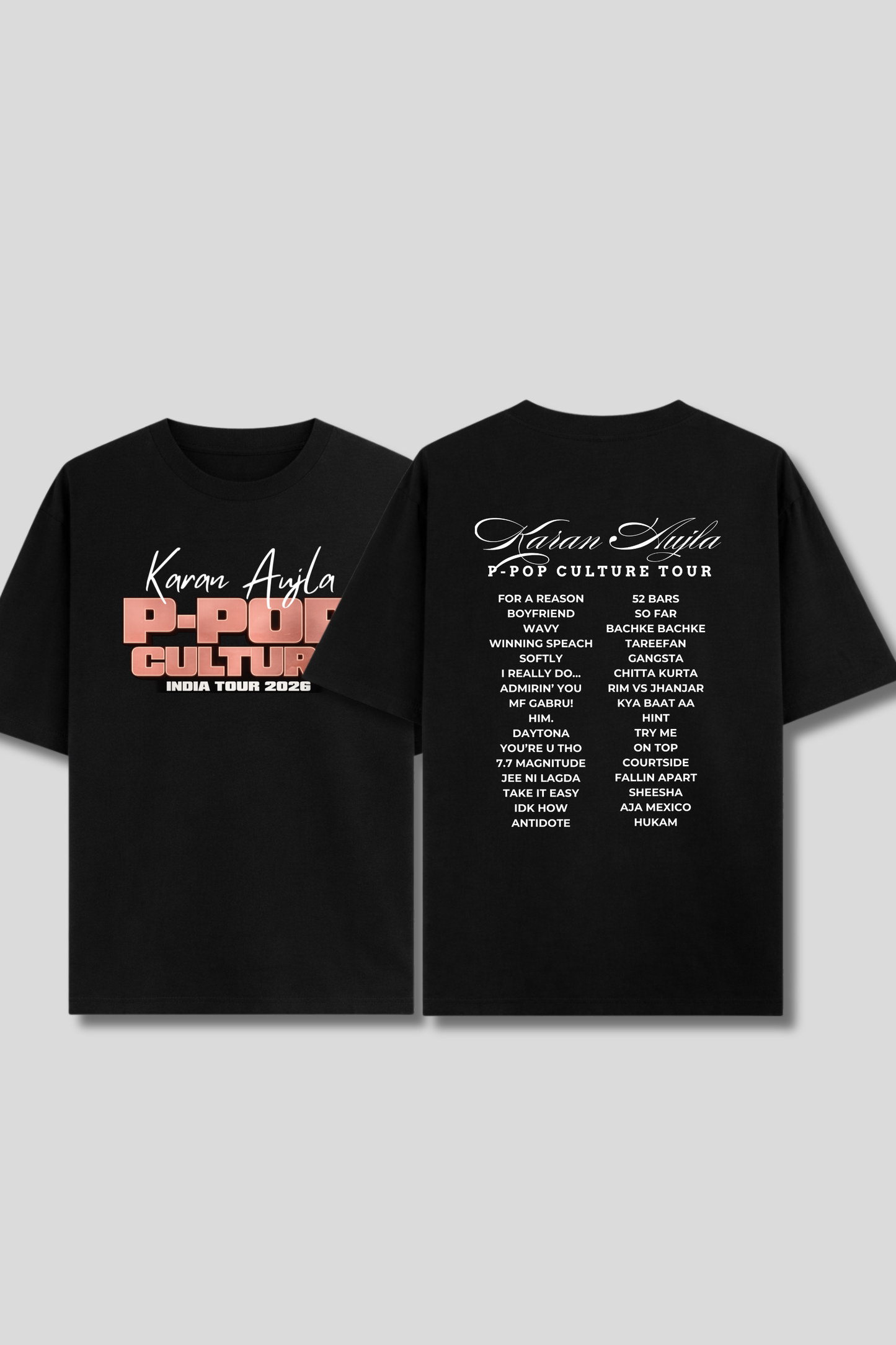 Karan Aujla's P-POP Culture India Tour Unisex Oversized T-Shirt (Both Side Printed)