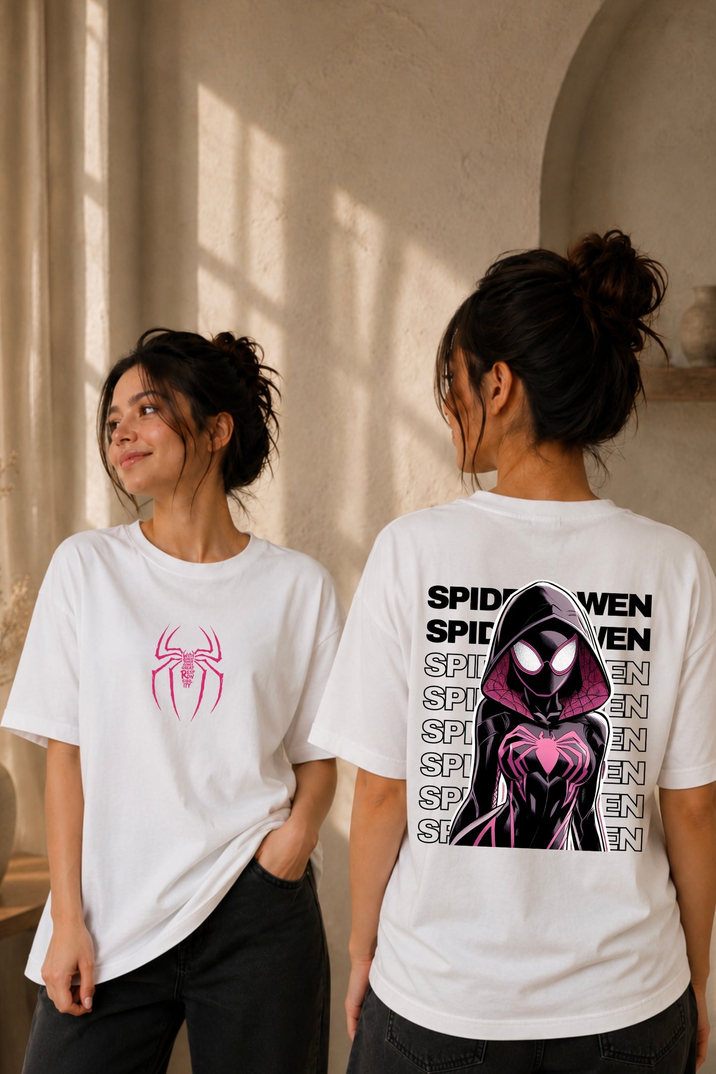 Spider Gwen Both Side Printed Oversized T-shirt