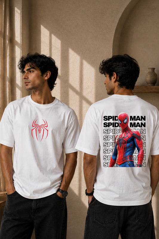 Spider Man Both Side Printed Oversized T-shirt